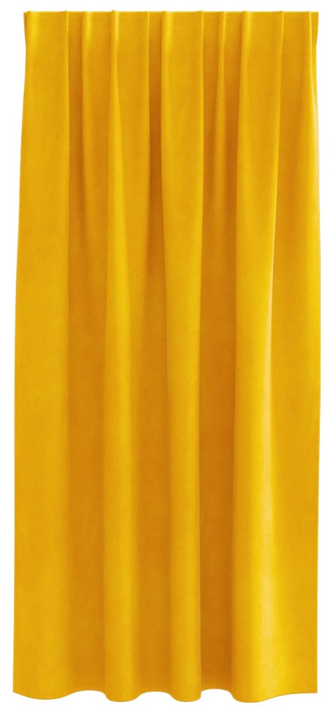 vidaXL Κουρτίνες 2 pcs κίτρινο μουσταρδί 140 x 175 cm Βελούδο