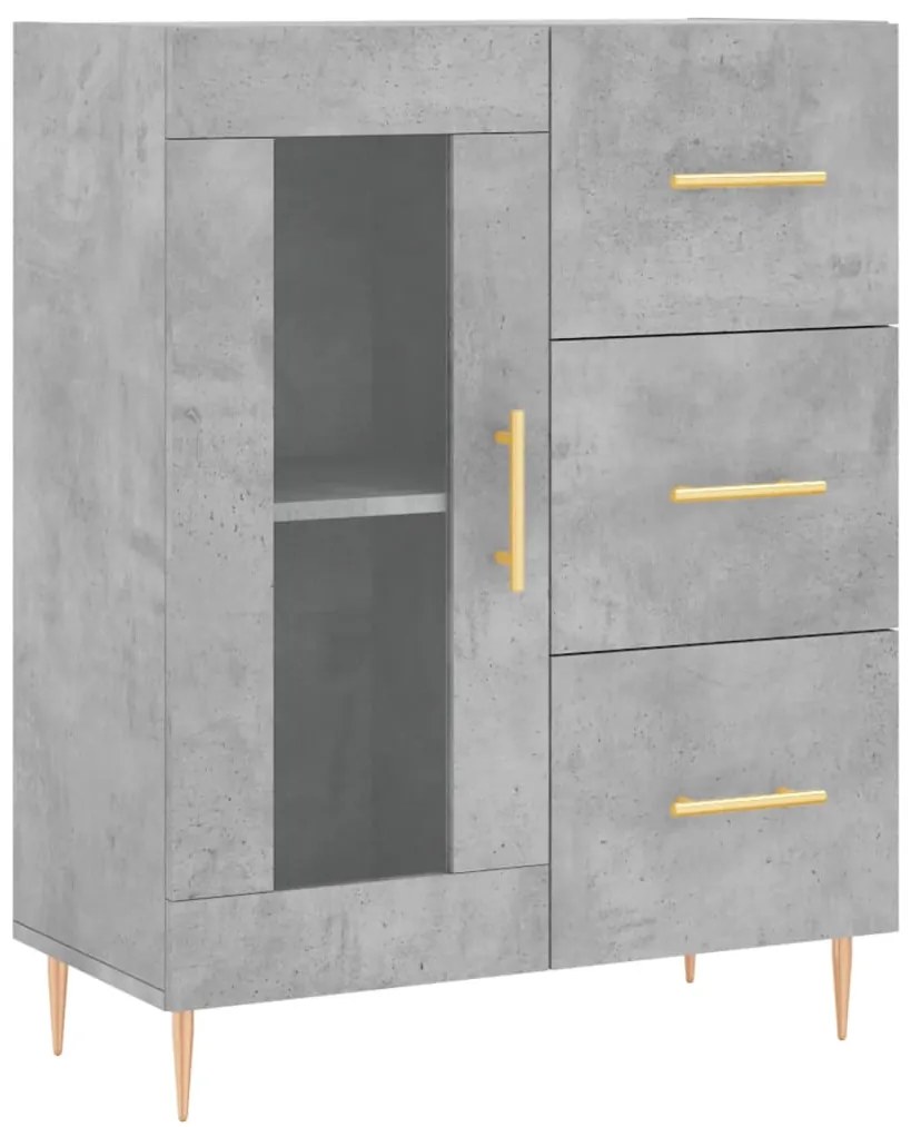 vidaXL Ντουλάπι Γκρι Σκυροδέματος 69,5x34x180 εκ. Επεξεργασμένο Ξύλο
