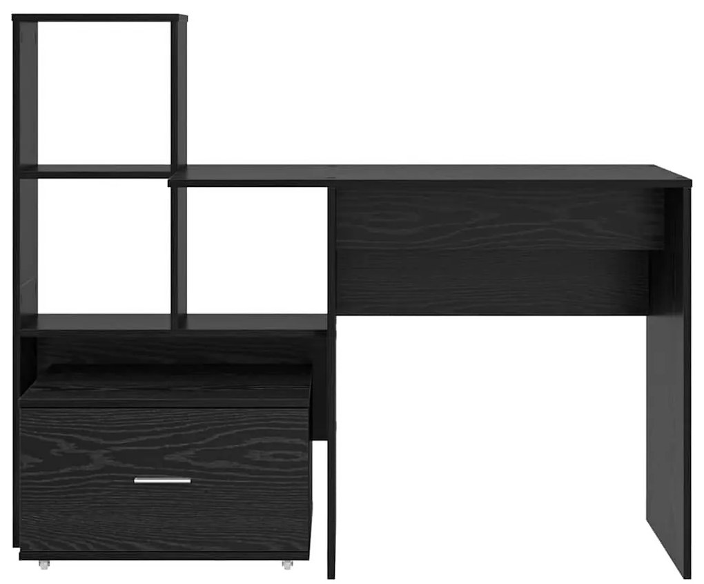 vidaXL Γραφείο Μαύρη δρυς 131.5 x 50 x 106.5 εκ. Επεξεργασμένο ξύλο