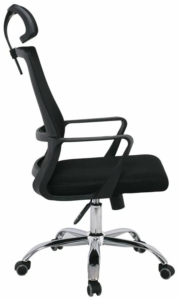 Καρέκλα γραφείου Mesa 425, Μαύρο, 110x58x67cm, 12 kg, Με μπράτσα, Με ρόδες, Μηχανισμός καρέκλας: Κλίση | Epipla1.gr