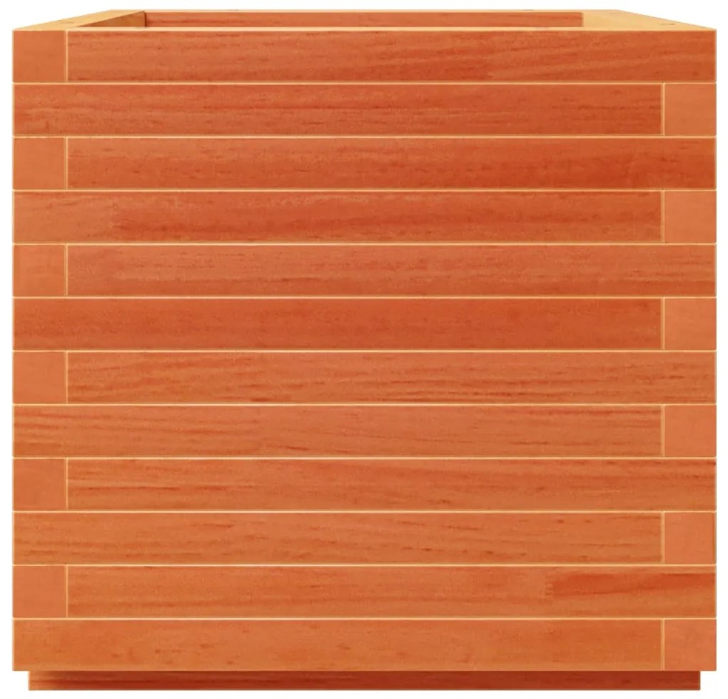 vidaXL Ζαρντινιέρα Καφέ Κεριού 50x50x49,5 εκ. από Μασίφ Ξύλο Πεύκου