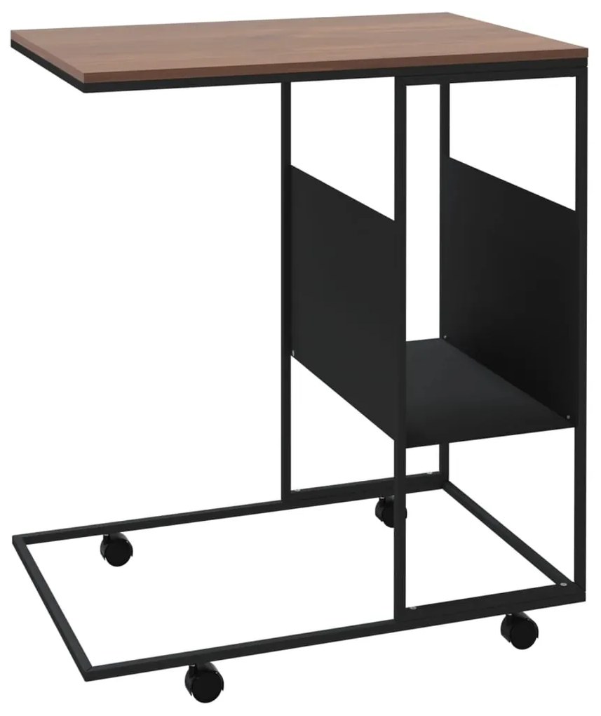 vidaXL Βοηθητικό Τραπέζι με Ρόδες Μαύρο 55 x 36 x 63,5 εκ. Επεξ. Ξύλο