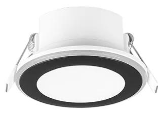 Aura Στρογγυλό Πλαστικό Χωνευτό Σποτ με Ενσωματωμένο LED και Θερμό Λευκό Φως σε Μαύρο χρώμα 8.2x8.2cm Trio Lighting 652310132