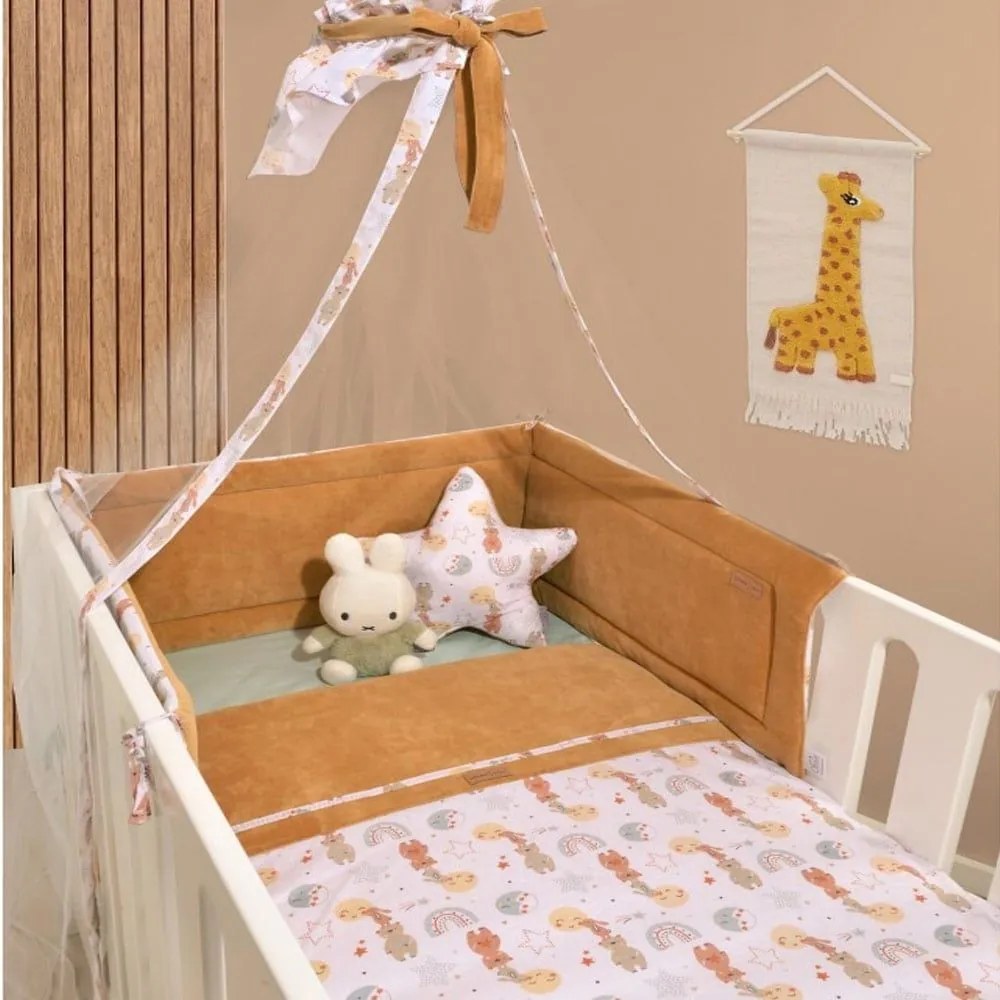 Πάντα Κούνιας Διπλής Όψης Des. 410 Camel Baby Oliver 34x210cm Βαμβάκι-Πολυέστερ