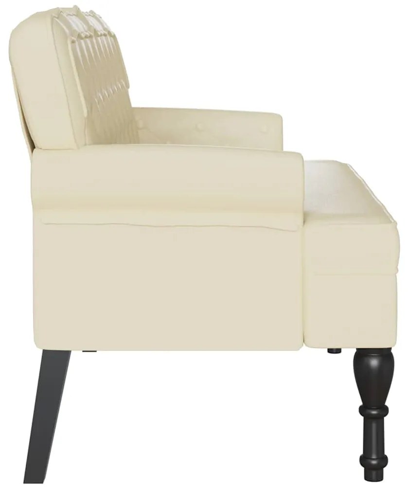 vidaXL Καναπές Chesterfield Κρεμ 119.5 x 64.5 x 75 εκ. Τεχνητό Δέρμα