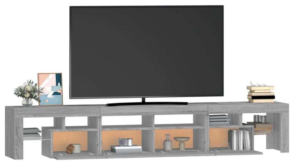vidaXL Έπιπλο Τηλεόρασης με LED Γκρι Sonoma 230x36,5x40 εκ.