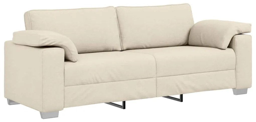 vidaXL Καναπές Μπεζ 219 x 77 x 82 εκ Ύφασμα μείγματος λινών