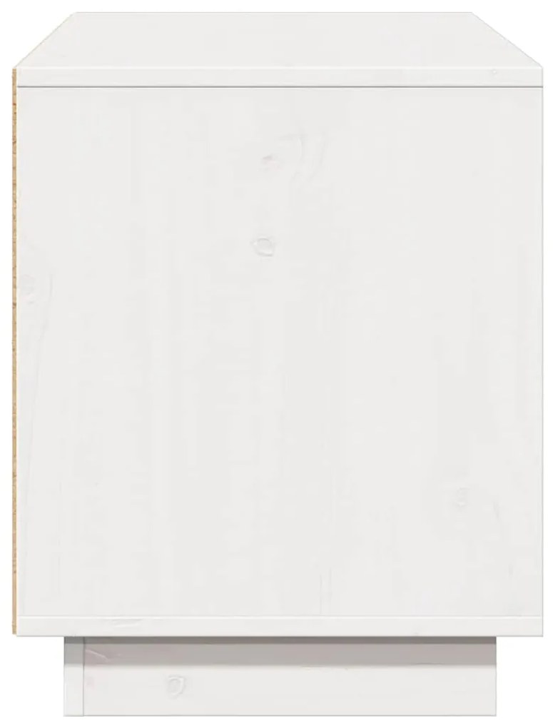 vidaXL Έπιπλο Τηλεόρασης Λευκό 110,5x35x44 εκ. από Μασίφ Ξύλο Πεύκου