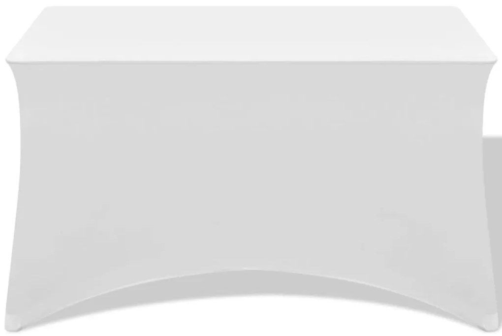 vidaXL Καλύμματα Τραπεζιού Ελαστικά 2 τεμ. Λευκά 243 x 76 x 74 εκ.