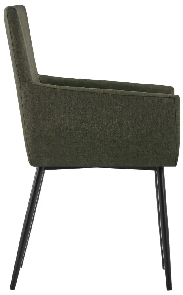 vidaXL Καρέκλες Τραπεζαρίας με Μπράτσα 2 τεμ. Καφέ Υφασμάτινες