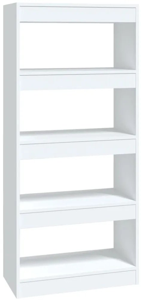 vidaXL Βιβλιοθήκη/Διαχωρ. Χώρου Λευκό 60x30x135 εκ. Επεξεργασμένο Ξύλο