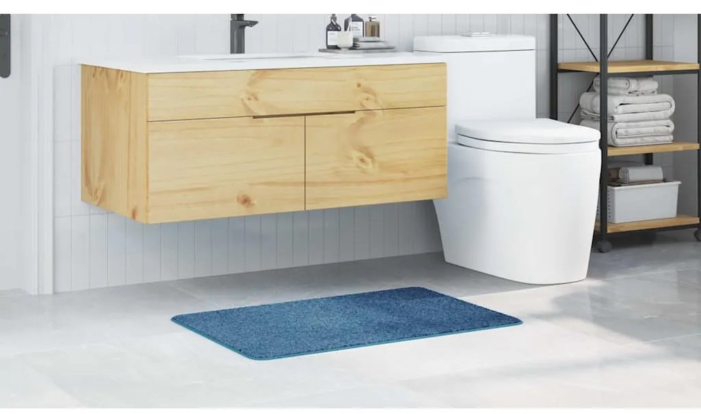 vidaXL Αντιολισθητικό μαξιλάρι μπάνιου Μπλε 60 x 90 cm PP