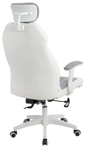 ΚΑΡΕΚΛΑ ΓΡΑΦΕΙΟΥ SALENA HM1086.10 ΣΕ ΓΚΡΙ ΛΕΥΚΟ ΧΡΩΜΑ 65x73x130 εκ.