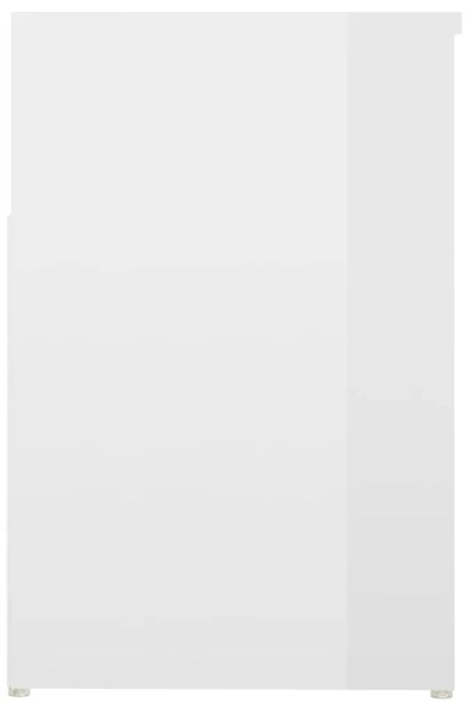 vidaXL Παπουτσοθήκη Γυαλιστερή Λευκή 80 x 30 x 45 εκ. από Μοριοσανίδα