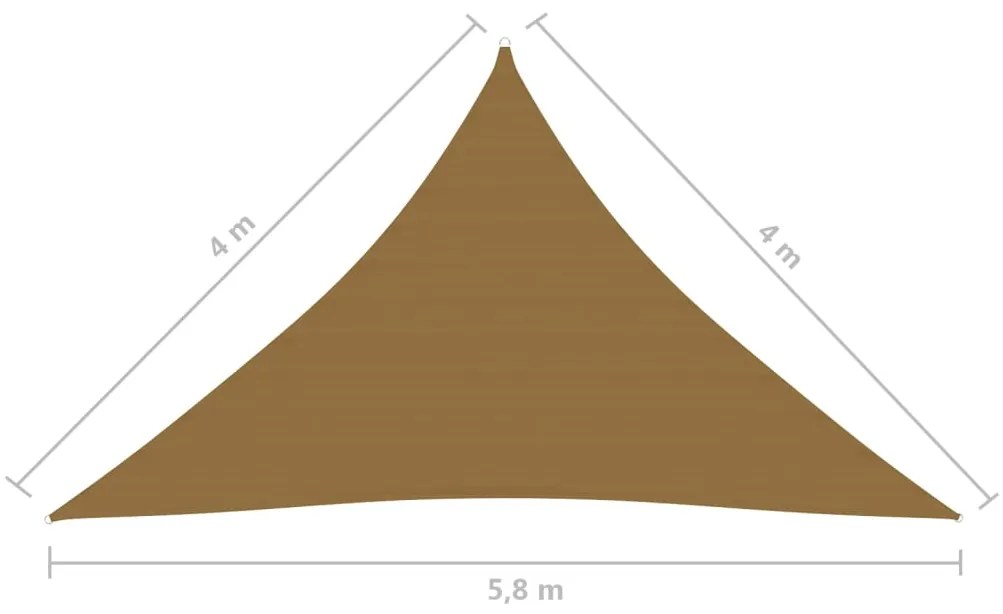 vidaXL Πανί Σκίασης Taupe 4 x 4 x 5,8 μ. από HDPE 160 γρ./μ²