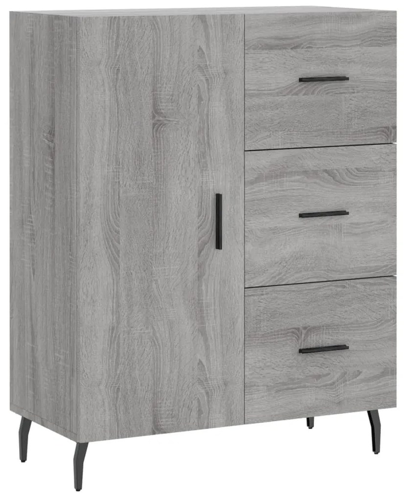 vidaXL Ντουλάπι Γκρι Sonoma 69,5 x 34 x 180 εκ. Επεξεργασμένο Ξύλο