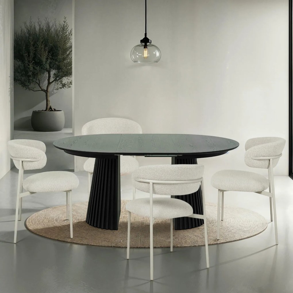 Svendborg Extendable Round Dining Table ø120 Black Oak