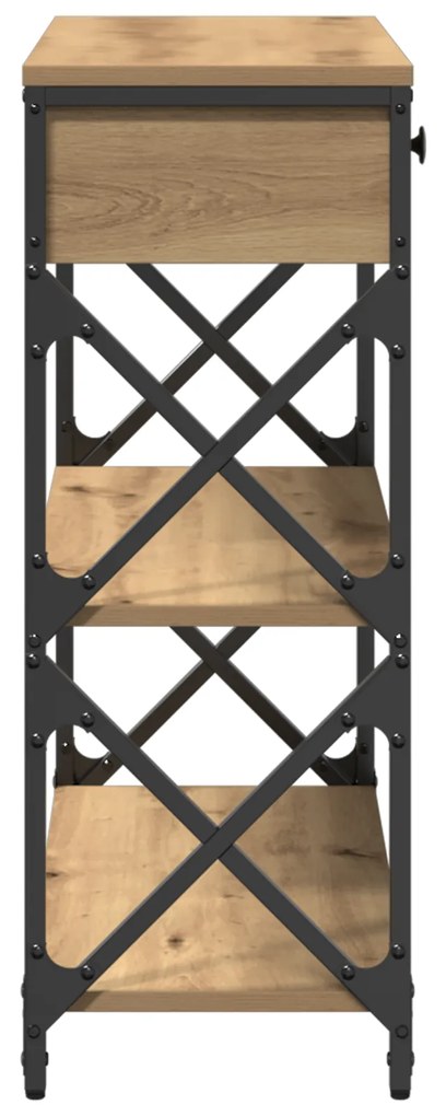 vidaXL Κονσόλα Τραπέζι με συρτάρι με ράφι artisan δρυς 75 x 28 x 75 εκ
