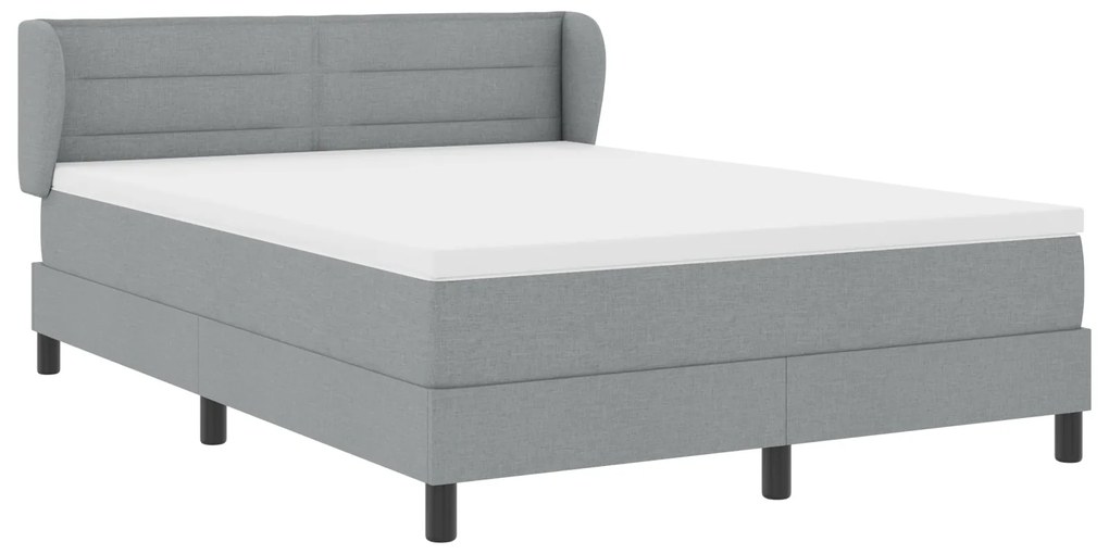 vidaXL Κρεβάτι με Στρώμα Light Grey 140x190 cm Υφασμάτινο