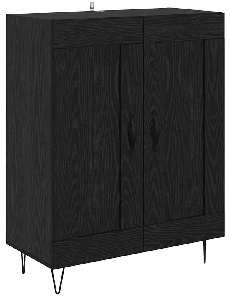 vidaXL Highboard με συρτάρι 2 pcs Μαύρη Οξυά Επεξεργασμένο ξύλο
