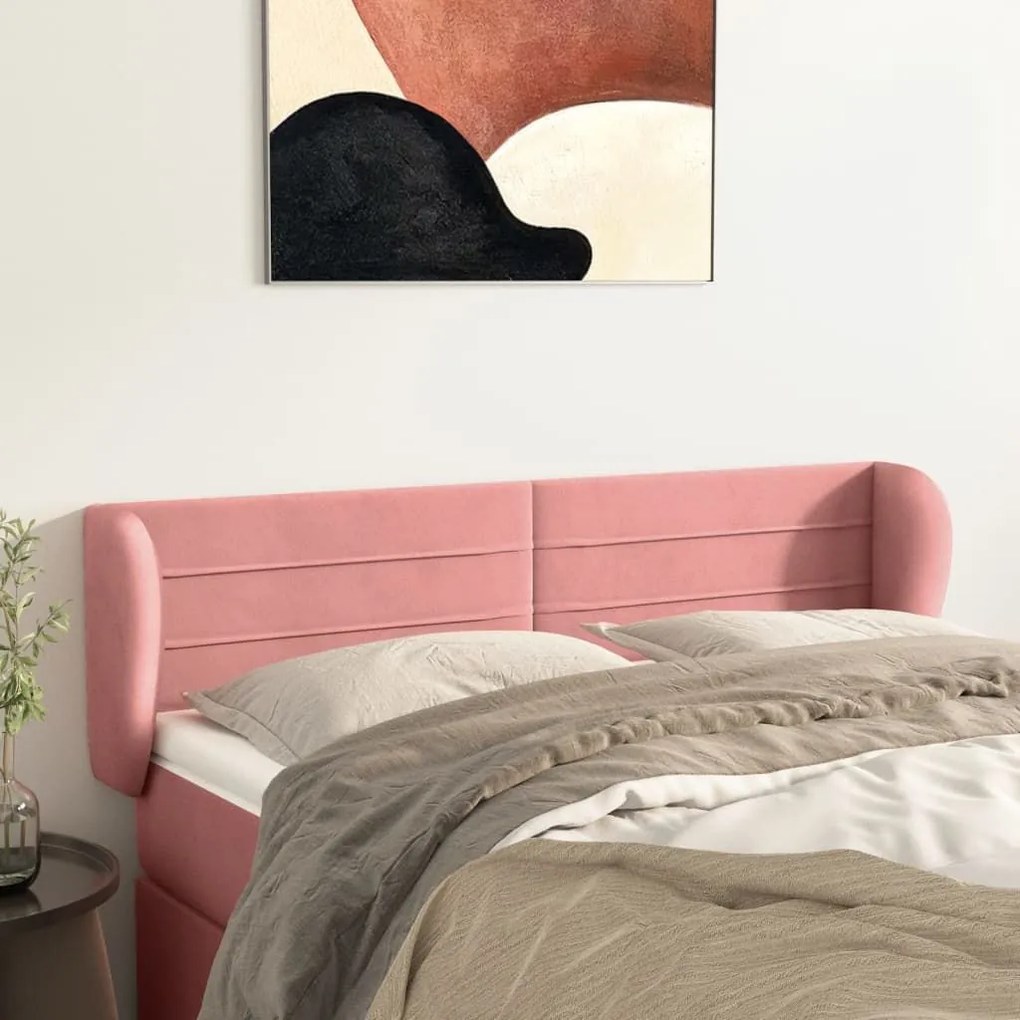 Κεφαλάρι με Πτερύγια Ροζ 147x23x78/88 εκ. Βελούδινο 3117337