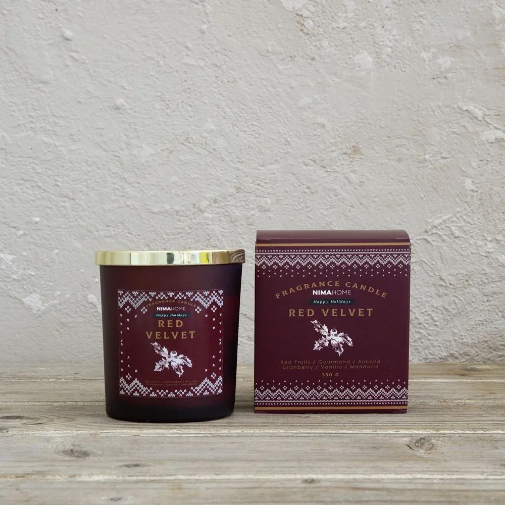 Αρωματικό Κερί Red Velvet 160gr Nima Wax,Glass