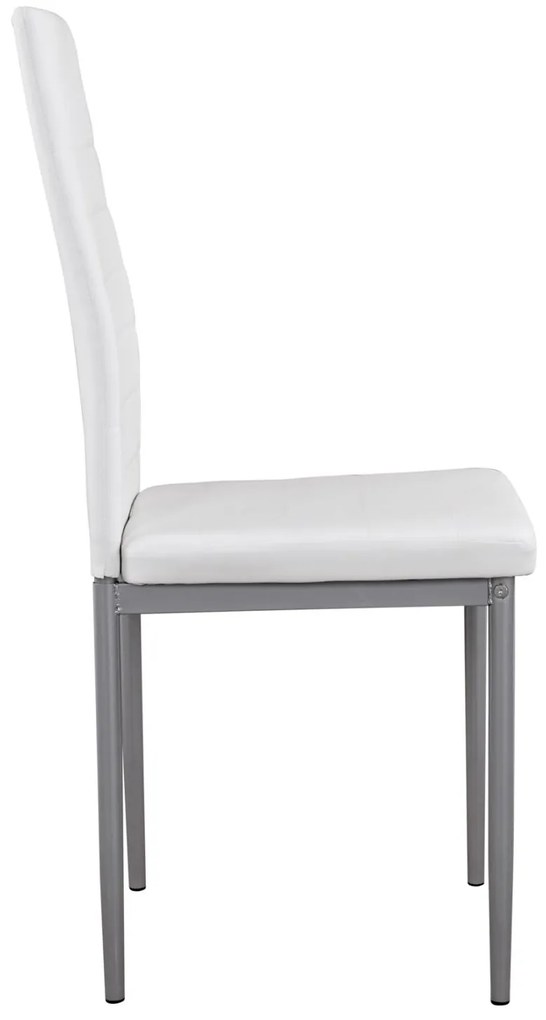 Καρέκλα LADY Μεταλλική με Κάθισμα PU Λευκό 40x48x95εκ. 4αδα 40x48x95 εκ.