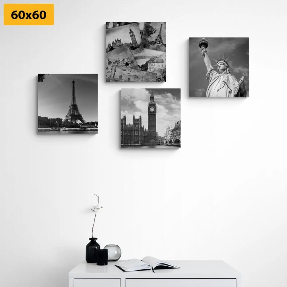 Σετ από εικόνες πόλης και ιστορικές καρτ ποστάλ - 4x 60x60