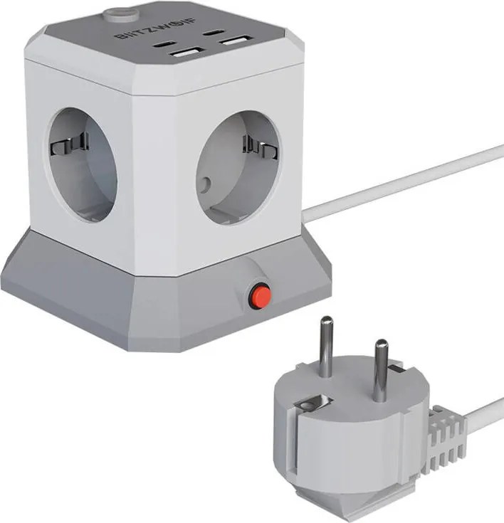 BlitzWolf BW-EC1 4xAC 2xUSB-A 2xUSB-C Extender 4xAC 2xUSB-A 2xUSB-C