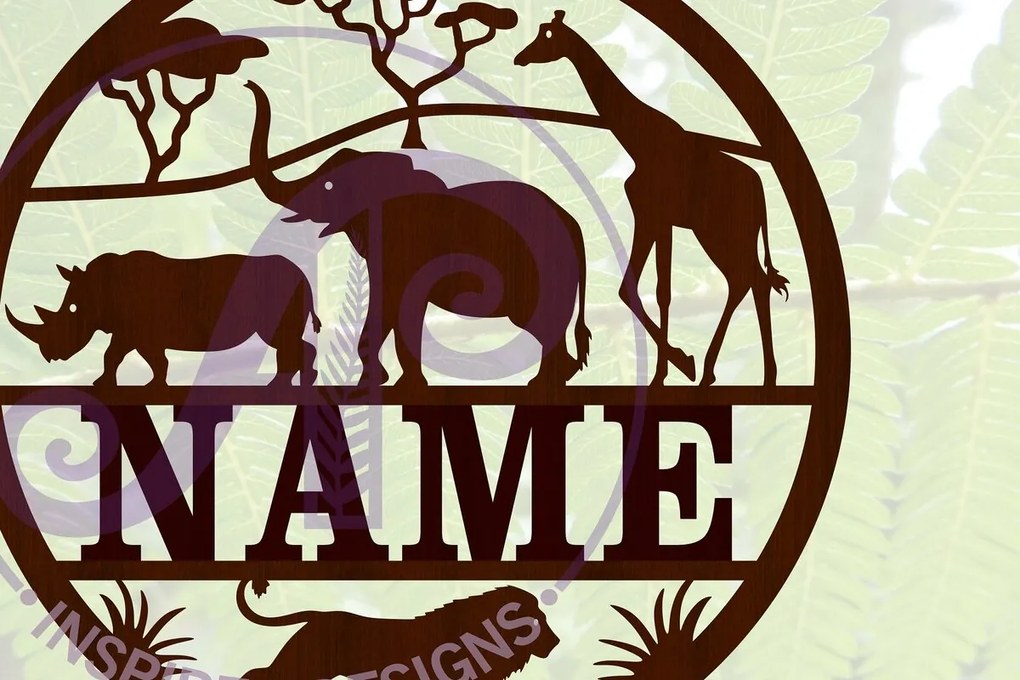 Intra απο ξύλο plywood 3mm-4mm πάχος – Αρχείο αποκοπής Sign Name Safari Δίασταση 40x30 cm INTRAFABR-67418377