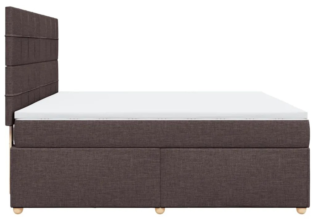 ΚΡΕΒΑΤΙ BOXSPRING ΜΕ ΣΤΡΩΜΑ ΣΚΟΥΡΟ ΚΑΦΕ 180X200 ΕΚ ΥΦΑΣΜΑΤΙΝΟ 3293662