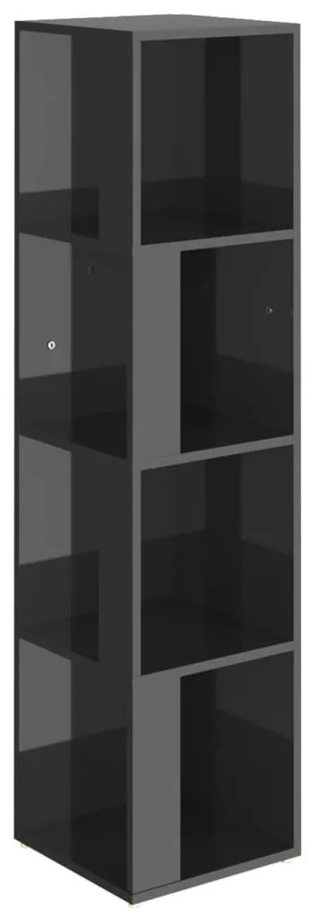 vidaXL Ντουλάπι Γωνία Γυαλ. Γκρι 33 x 33 x 132 εκ. από Μοριοσανίδα
