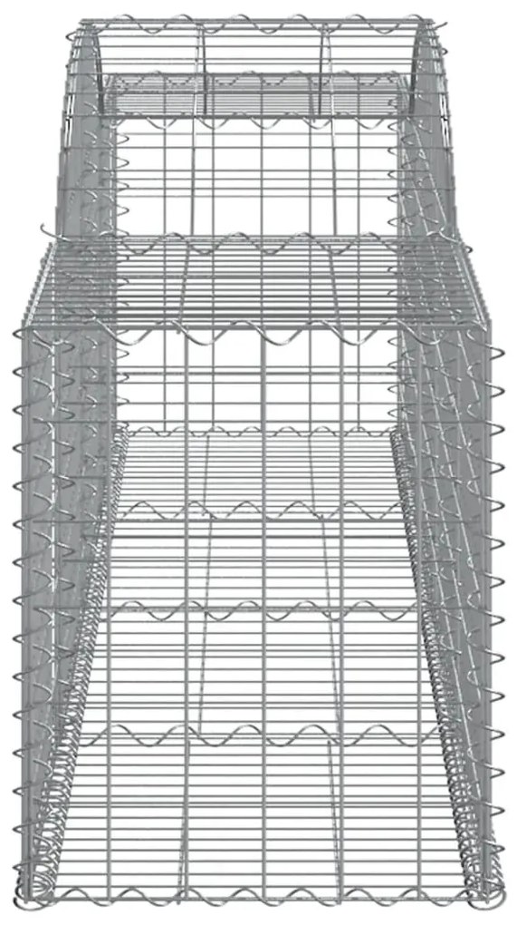 Συρματοκιβώτιο Τοξωτό 300x50x60/80εκ. από Γαλβανισμένο Χάλυβα - Ασήμι