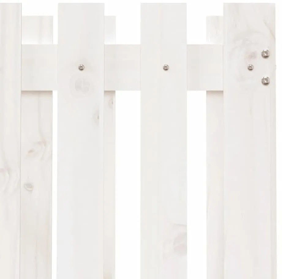 vidaXL Ζαρντινιέρα με Σχέδιο Φράχτη Λευκή 70 x 70 x 70 εκ. Μασίφ Πεύκο