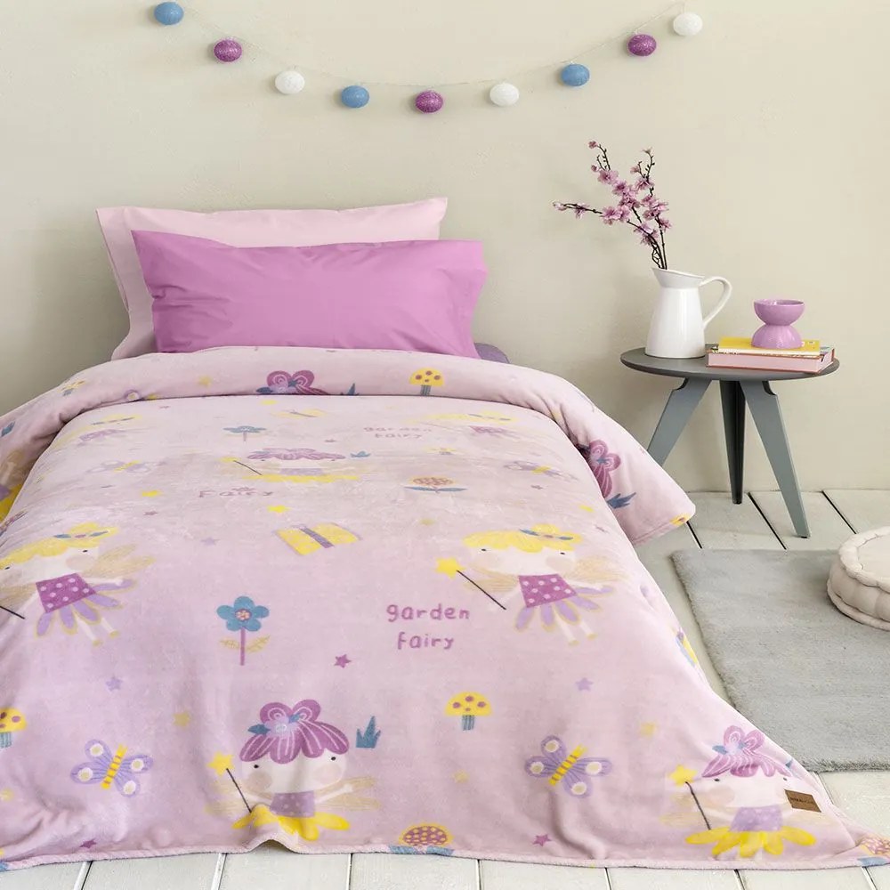 Κουβέρτα Παιδική Garden Fairy Pink Nima Μονό 150x220cm Πολυέστερ