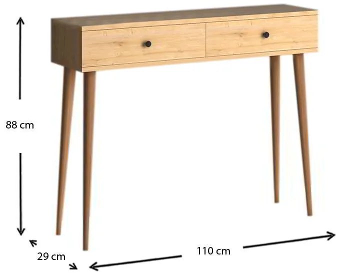 Κονσόλα μελαμίνης Alis Megapap χρώμα oak 110x29x88εκ.