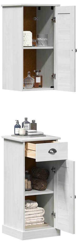 vidaXL Σετ Επίπλων Μπάνιου 2 pcs Καφέ και Λευκό 37 x 34 x 80 εκ