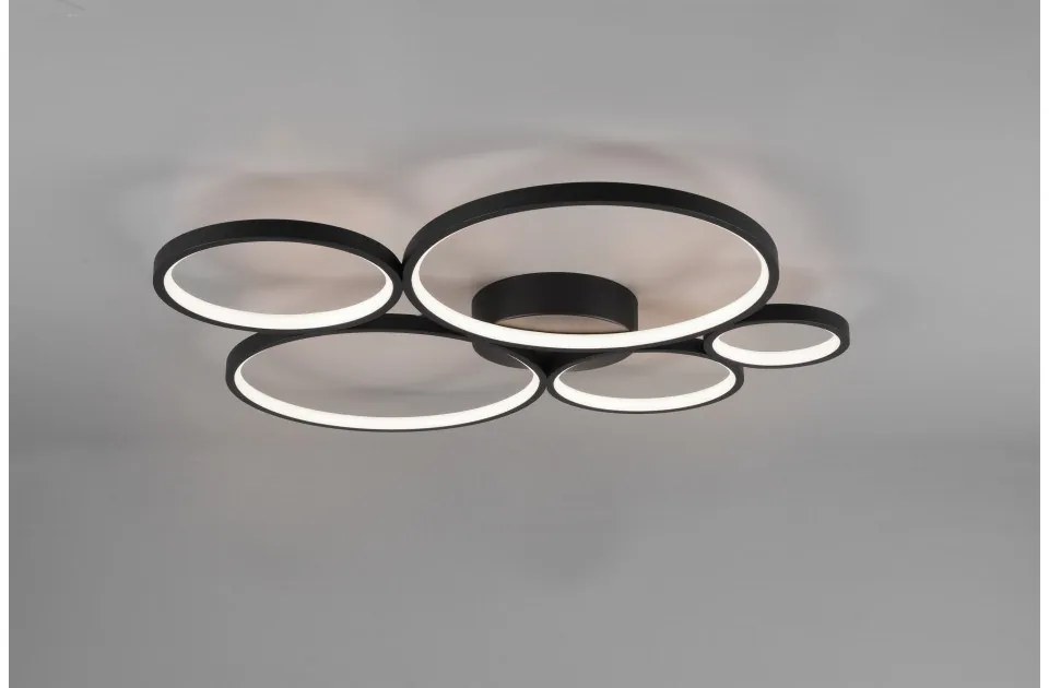 Πλαφονιέρα Φωτιστικό Οροφής LED 49W Μαύρο Switch Dimmer Rondo 622610532 Trio Lighting-622610532-Μαύρο 622610532