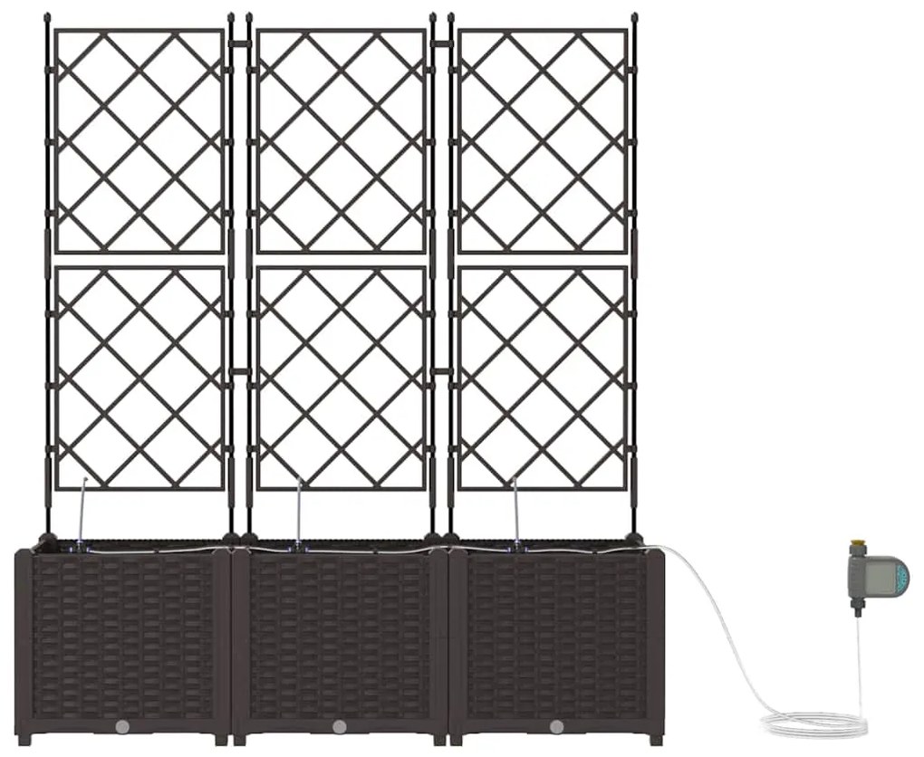 vidaXL Ζαρντινιέρες κήπου Καφέ 120 x 40 x 142 cm Ατσάλι