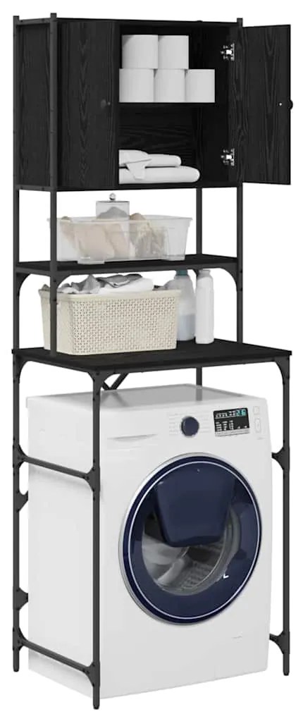 vidaXL Ντουλάπα Πλυντηρίου Μαύρο 0ak 68 x 48,5 x 194 εκ