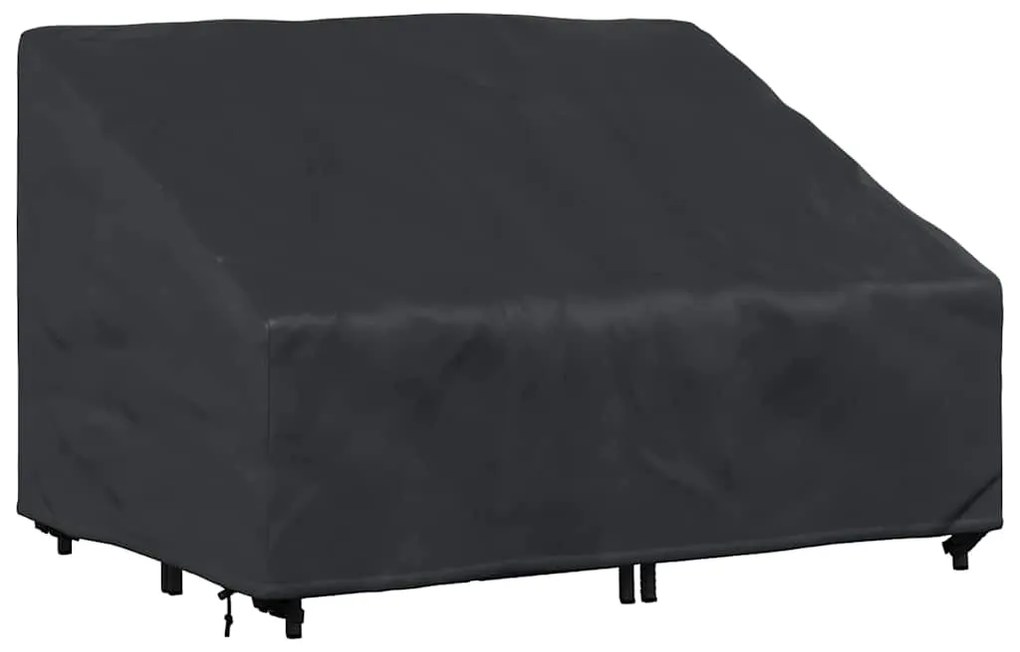 vidaXL Κάλυμμα Παγκάκι Κήπου Μαύρο 130 x 95 x 40 / 80 εκ Ύφασμα 210D