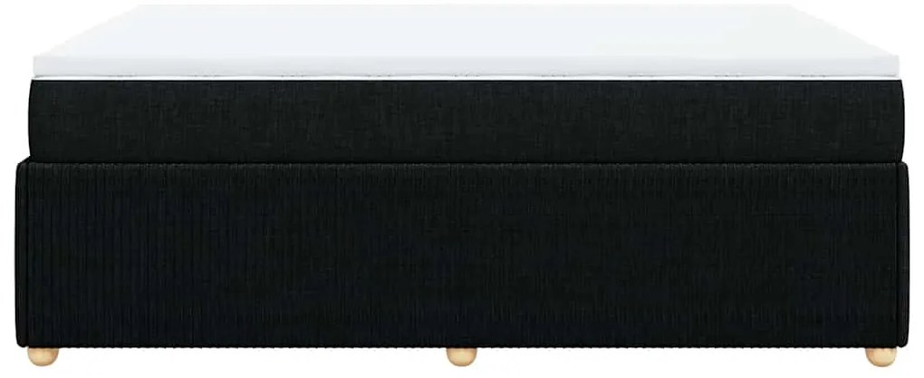 vidaXL Κρεβάτι Boxspring με Στρώμα Μαύρο 140x190 εκ. Υφασμάτινο