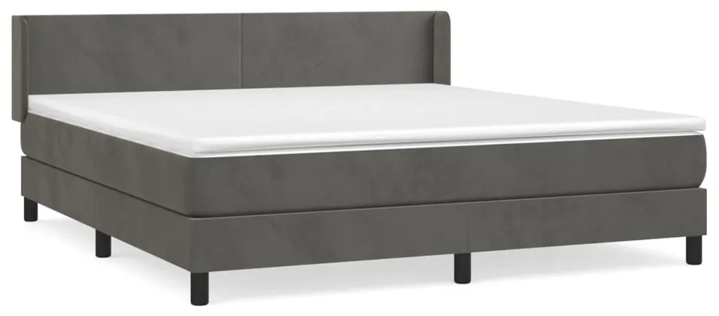 ΚΡΕΒΑΤΙ BOXSPRING ΜΕ ΣΤΡΩΜΑ ΣΚΟΥΡΟ ΓΚΡΙ 160X200 ΕΚ. ΒΕΛΟΥΔΙΝΟ 3130848