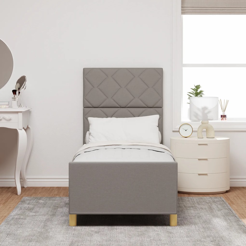 vidaXL Σκελετός Κρεβατιού με κεφαλάρι Taupe 80 x 200 cm ύφασμα