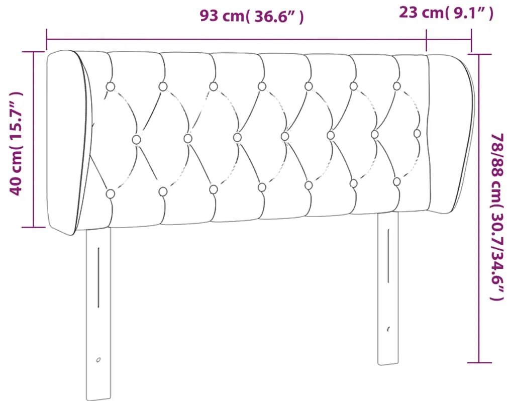 Κεφαλάρι με Πτερύγια Σκούρο Καφέ 93x23x78/88 εκ. Υφασμάτινο 3117465