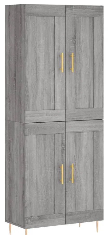 vidaXL Ντουλάπι Γκρι Sonoma 69,5 x 34 x 180 εκ. Επεξεργασμένο Ξύλο