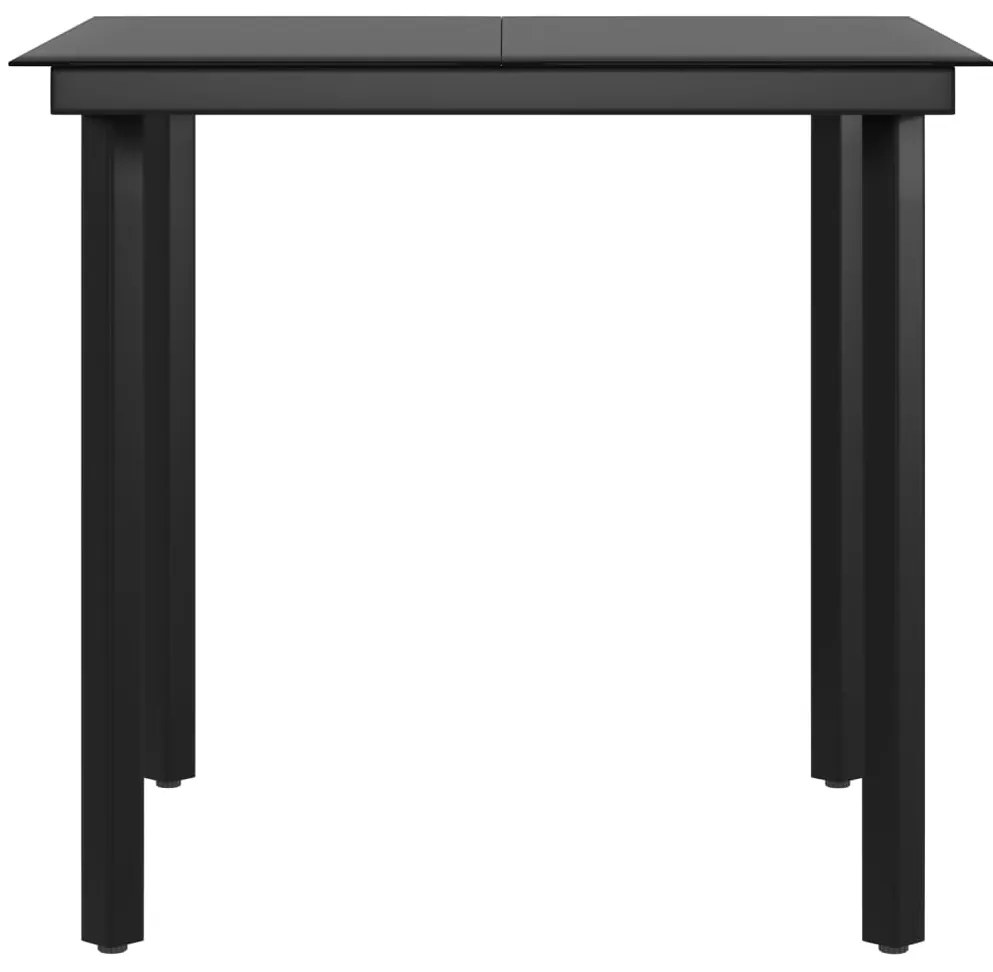 vidaXL Σετ Τραπεζαρίας Κήπου 3 Τεμαχίων Μπεζ και Μαύρο με Μαξιλάρια