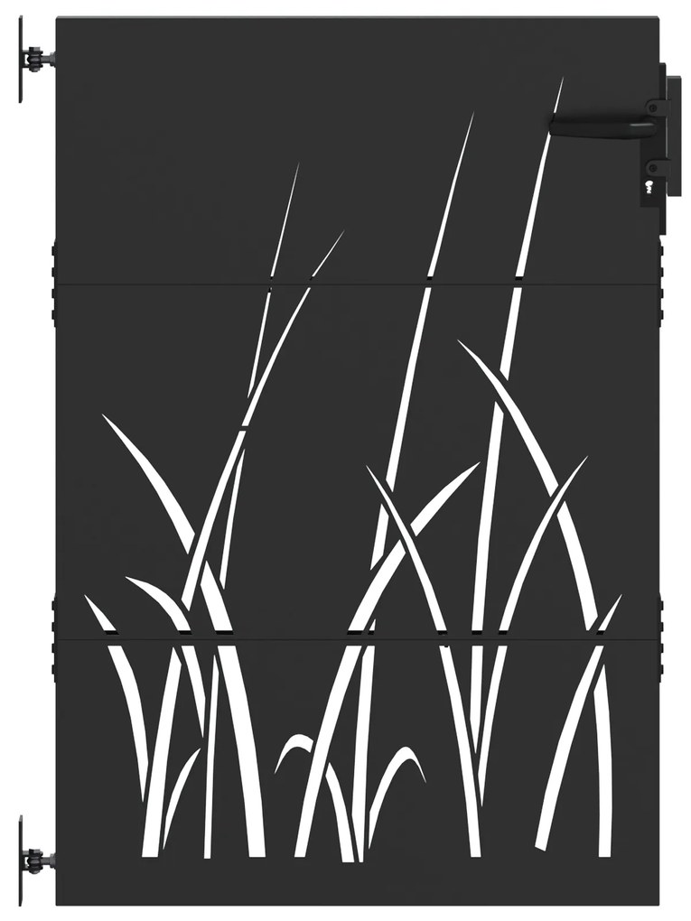 vidaXL Πύλη Κήπου Μαύρο 105 x 125 cm Ατσάλι με Επικάλυψη Πούδρας