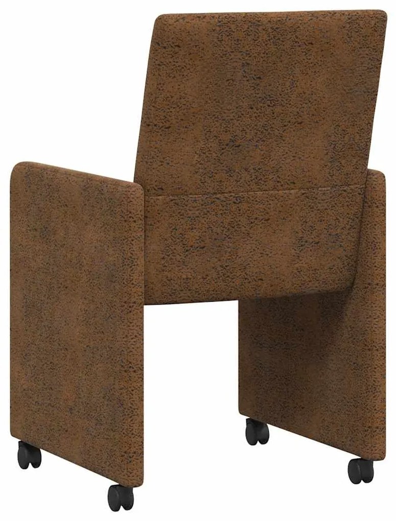 vidaXL Καρέκλες Φαγητού με Ρόδες με τροχούς 2 pcs Καφέ 57 x 66 x 94 εκ