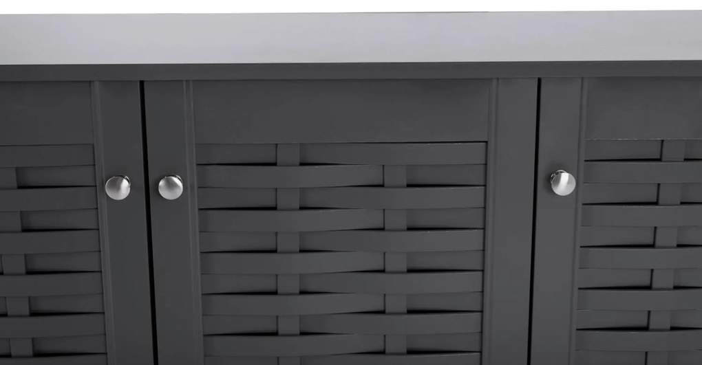 Παπουτσοθήκη IGGY Ξύλινη με 3 πόρτες Γκρί 114x34x68 εκ. 114x34x68 εκ.